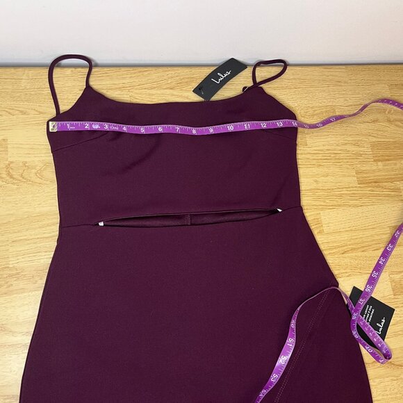 NWT Lulus Cutout On The Town Plum Purple Cutout Bodycon Dress - Size M - Picture 3 of 4
